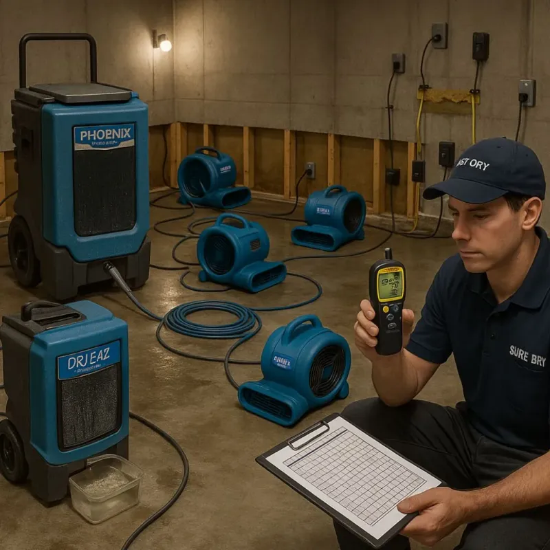 Structural Drying and Dehumidification process in Clinton, MT